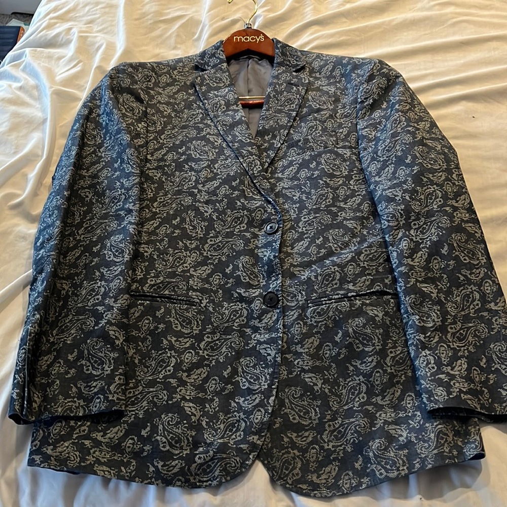 Tallia blue cotton paisley blazer